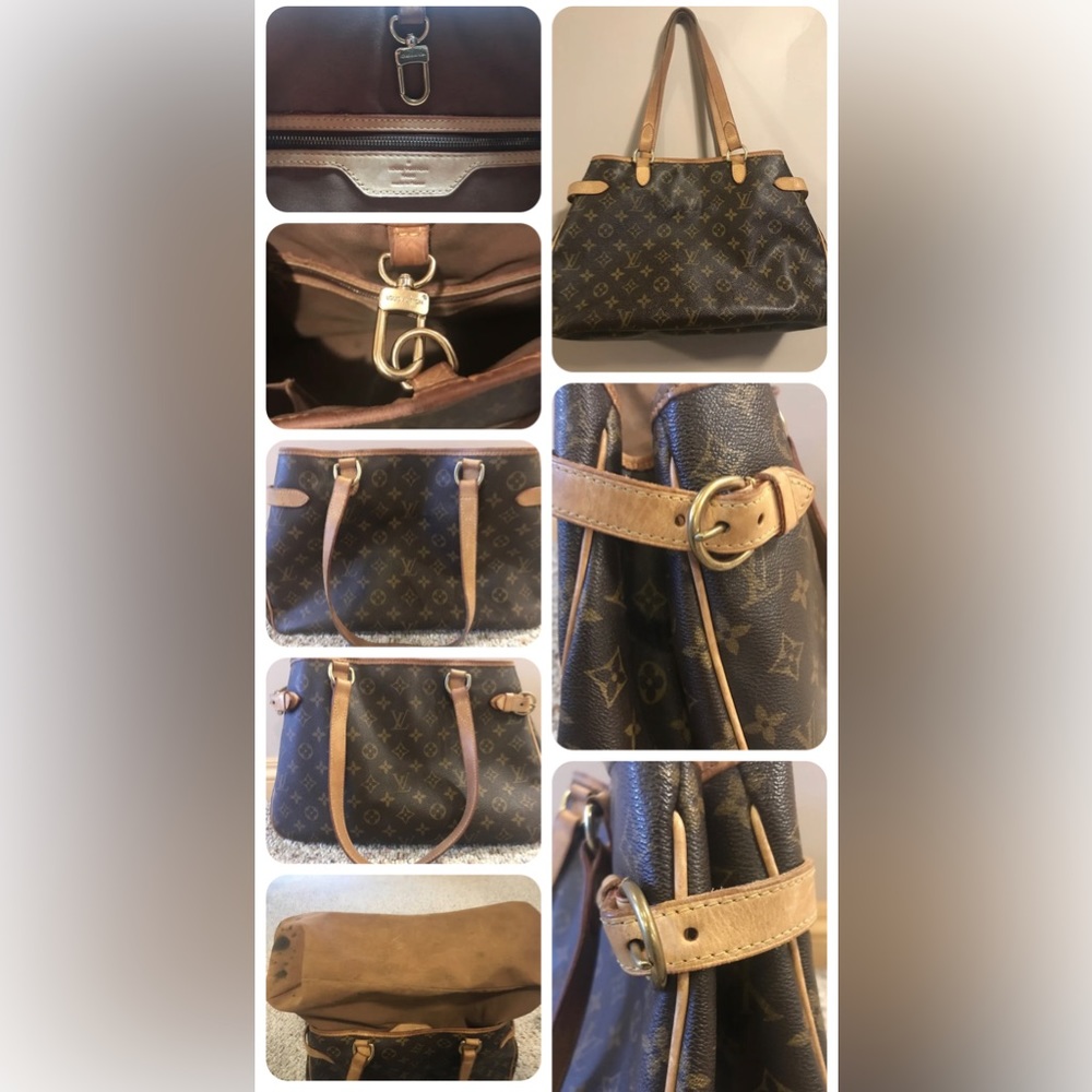 Louis Vuitton Brown Monogram Batignolles Horizontal Bag Shoulder Tote Used - Picture 2 of 3